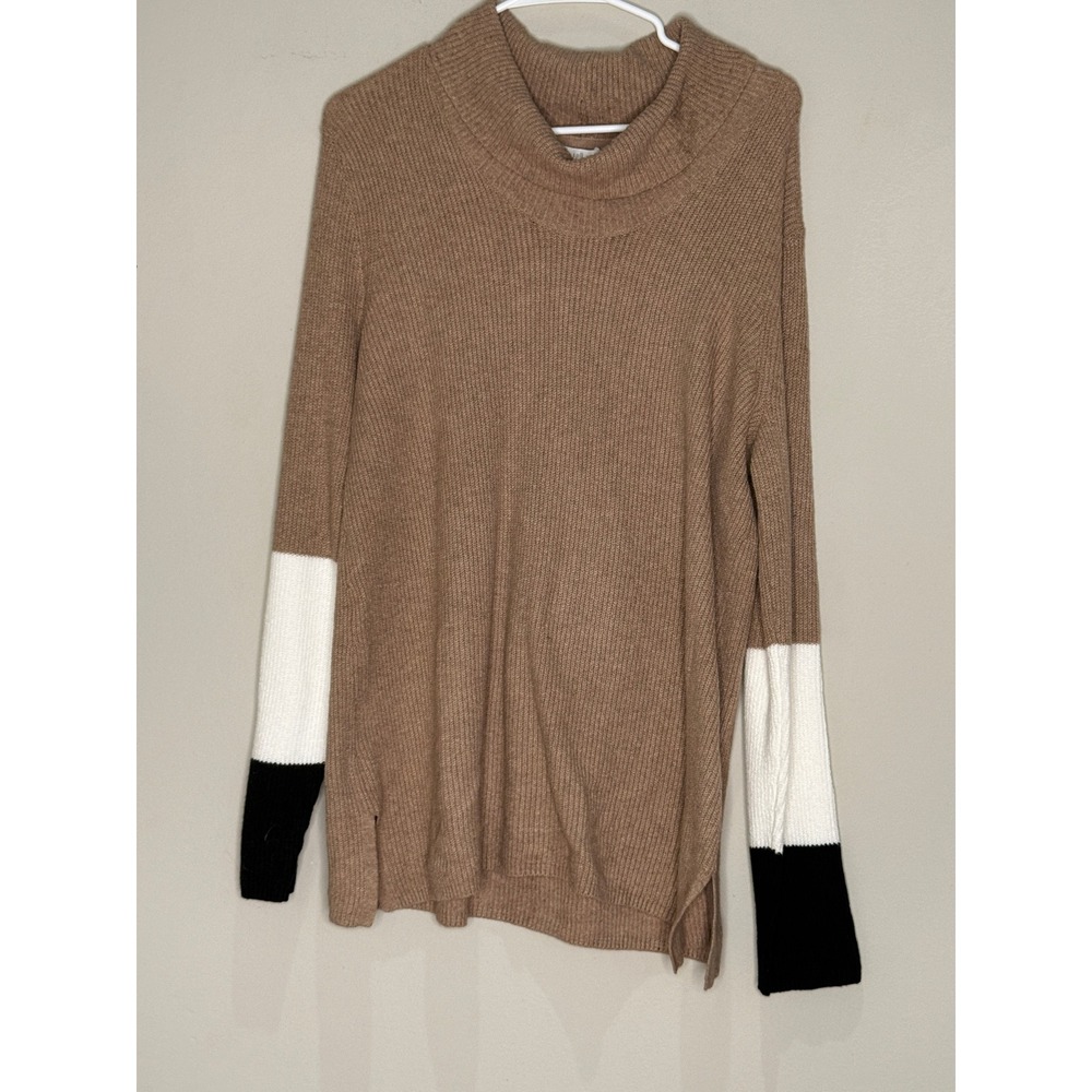 J.Jill NWT Sweater Cowl‎ Neck Color Block Knit Casual Size M NWT Minimalist